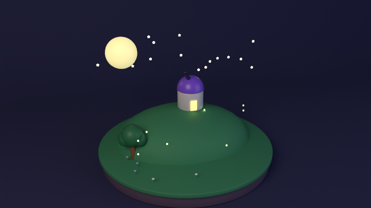 Moonlit Hill in 3D