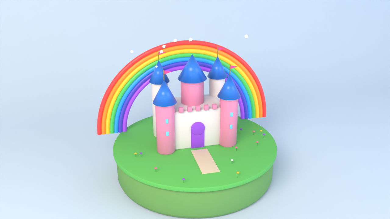 Rainbow Castle in 3D