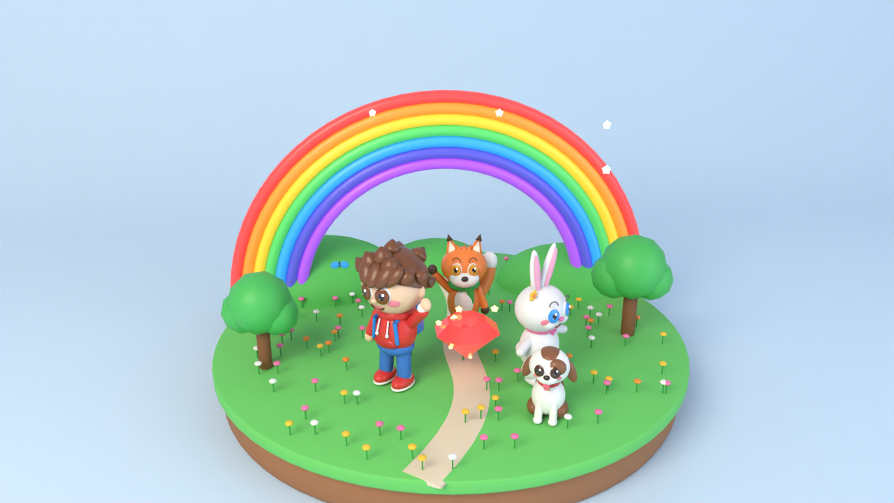 Gem Hunt in Rainbow Meadow in 3D